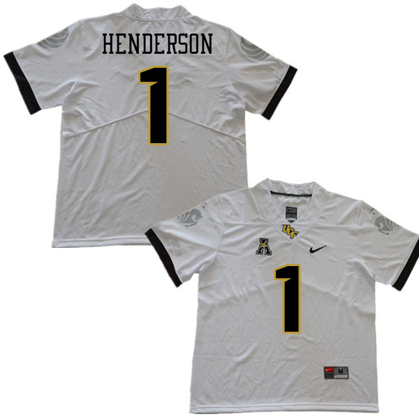 Youth #1 Ja'Cari Henderson UCF Knights College Football Jerseys Stitched Sale-White - Click Image to Close